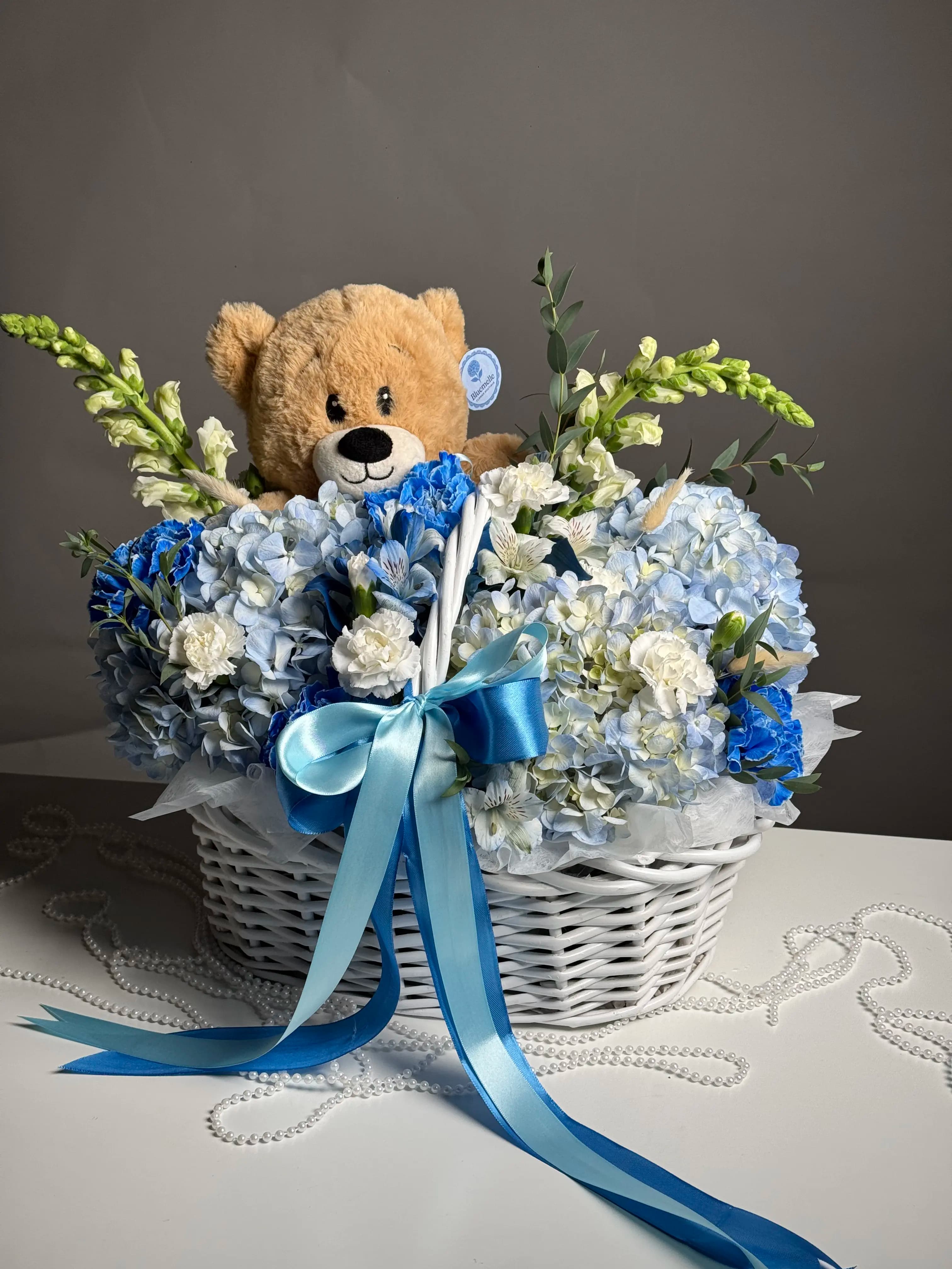 Baby Blue Bear Basket