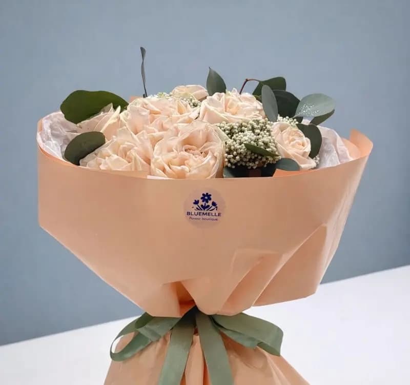 Peach Garden Rose Bouquet